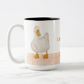 Personalized Duck – Cute Farm Animal Design  ツートーンマグカップ (左)