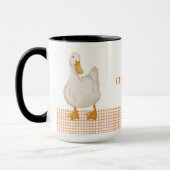 Personalized Duck – Cute Farm Animal Design  マグカップ (左)
