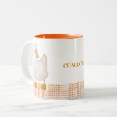 Personalized Duck Mug – Cute Farm Animal Design wi ツートーンマグカップ (正面左)