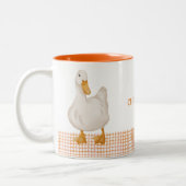 Personalized Duck Mug – Cute Farm Animal Design wi ツートーンマグカップ (左)