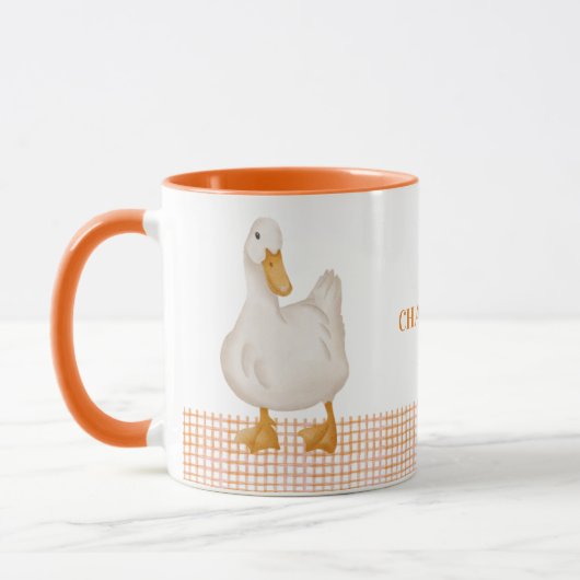 Personalized Duck Mug – Cute Farm Animal Design wi マグカップ (左)