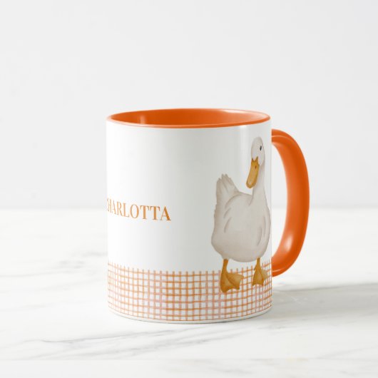 Personalized Duck Mug – Cute Farm Animal Design wi マグカップ (正面右)