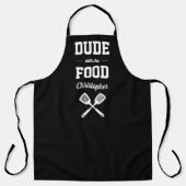 Personalized Dude with the Food Black Grilling エプロン (正面)