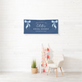 Personalized Dusty Blue Bow Welcome Bridal Shower 横断幕 (インサイチュ)