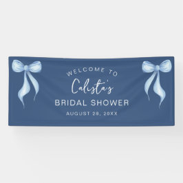Personalized Dusty Blue Bow Welcome Bridal Shower 横断幕