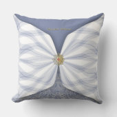 Personalized Dusty Blue Textile Illusion クッション (正面)