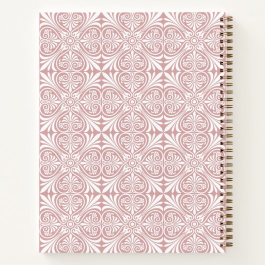 Personalized Dusty Rose Geometric Floral Print ノートブック (裏面)