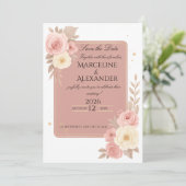 Personalized Dusty Rose Invitation 招待状 (スタンド正面)