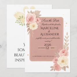 Personalized Dusty Rose Invitation 招待状