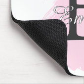 Personalized Dusty Rose Monogram Mouse Pad マウスパッド (コーナー)