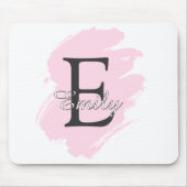 Personalized Dusty Rose Monogram Mouse Pad マウスパッド (正面)
