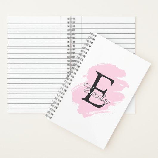 Personalized Dusty Rose Monogram Spiral Notebook ノートブック (内側)