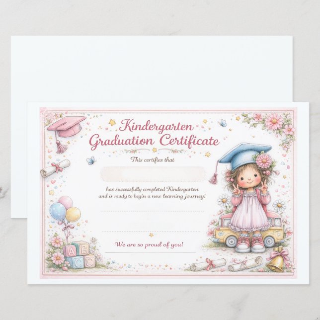 Personalized Early Learning Graduation Certificate (正面/裏面)