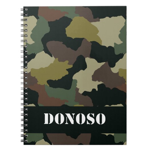 Personalized Earth Tone Camo Journal ノートブック (正面)