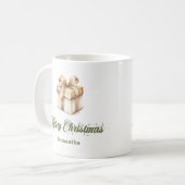 Personalized Earthy Christmas Coffee Mug コーヒーマグカップ (正面左)