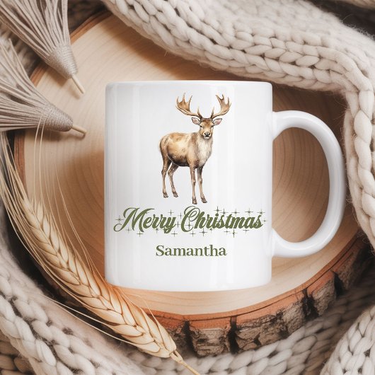 Personalized Earthy Colors Christmas Coffee Mug コーヒーマグカップ