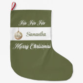 Personalized Earthy Tone Christmas Stocking ラージクリスマスストッキング (正面)