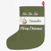 Personalized Earthy Tone Christmas Stocking ラージクリスマスストッキング (裏面)