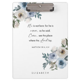 Personalized Easter Bible Verse Floral Christian クリップボード