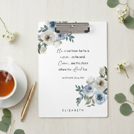Personalized Easter Bible Verse Floral Christian クリップボード