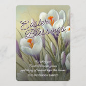 Personalized Easter Blessings Crocus Floral Card シーズンカード (正面)