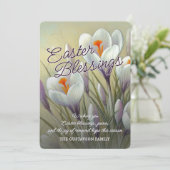 Personalized Easter Blessings Crocus Floral Card シーズンカード (スタンド正面)