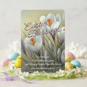 Personalized Easter Blessings Crocus Floral Card シーズンカード