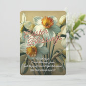 Personalized Easter Blessings Daffodil Floral Card シーズンカード (スタンド正面)