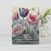 Personalized Easter Blessings Tulips Floral Card シーズンカード (スタンド正面)
