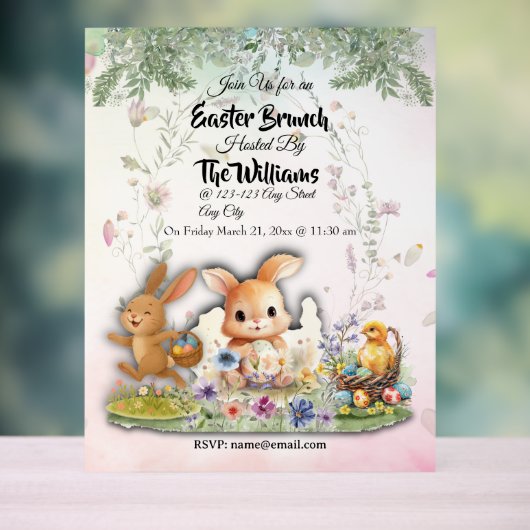 Personalized Easter Brunch Acrylic Welcome Sign アクリルサイン (ニュートラル)