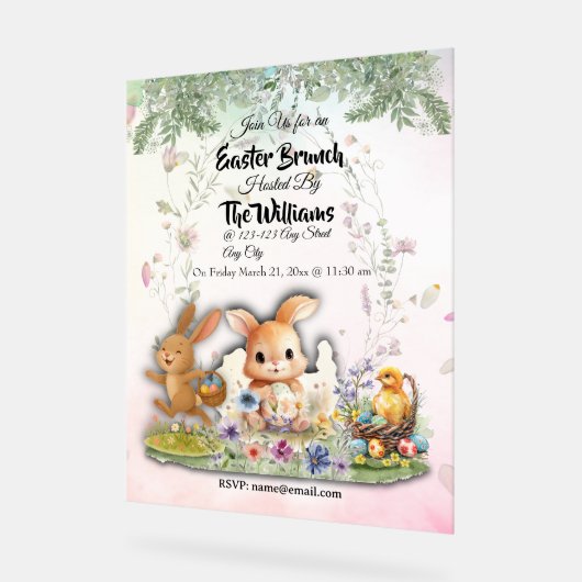 Personalized Easter Brunch Acrylic Welcome Sign アクリルサイン (傾斜)