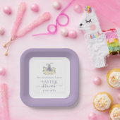 Personalized Easter Brunch and Egg Hunt Purple ペーパープレート (パーティー)