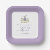 Personalized Easter Brunch and Egg Hunt Purple ペーパープレート (正面)