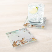 Personalized Easter Brunch Glass Square Coaster ガラスコースター (アングル)