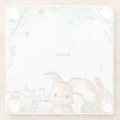 Personalized Easter Brunch Glass Square Coaster ガラスコースター (裏面)