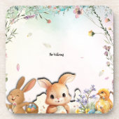 Personalized Easter Brunch Hard Plastic Coaster コースター (正面)
