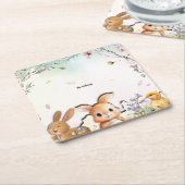 Personalized Easter Brunch Paper Square Coaster スクエアペーパーコースター (アングル)