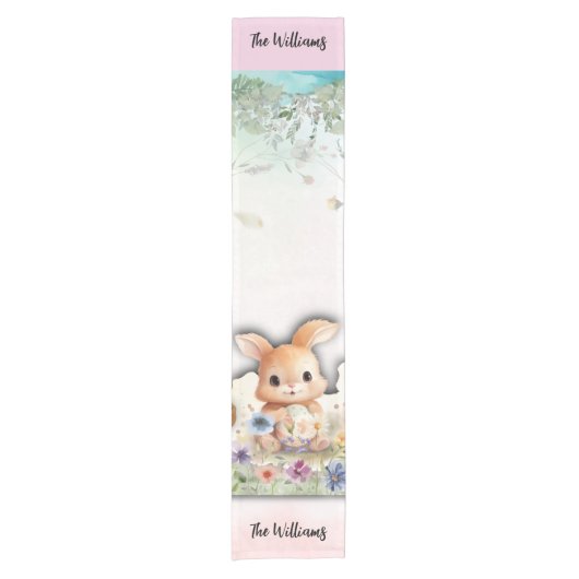Personalized Easter Brunch  Table Runner ショートテーブルランナー (正面)