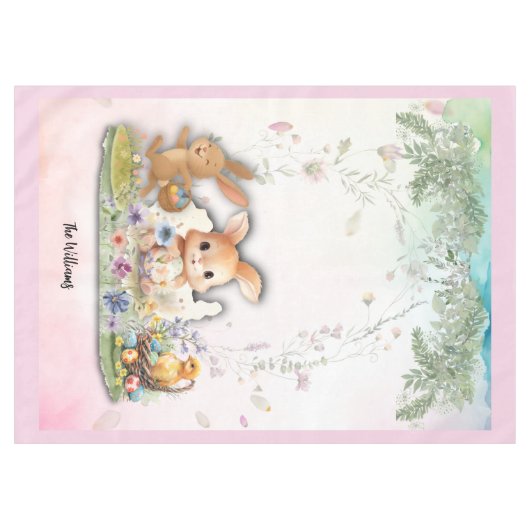 Personalized Easter Brunch  Tablecloth テーブルクロス (正面(横))