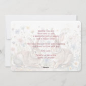 Personalized Easter Bunnies And Floral Watercolor シーズンカード (裏面)