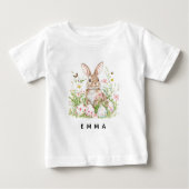 Personalized Easter Bunny Baby Custom Name ベビーTシャツ (正面)
