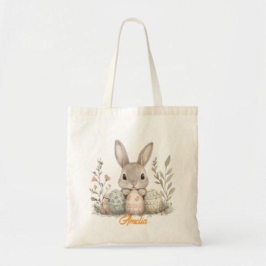 Personalized Easter Bunny Bag for Kids トートバッグ (正面)