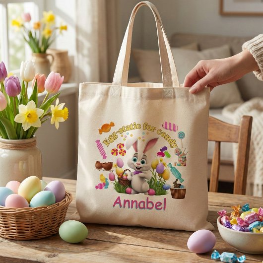 Personalized Easter Bunny Candy トートバッグ