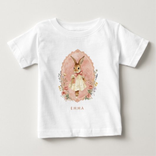 Personalized Easter Bunny Custom Name ベビーTシャツ (正面)