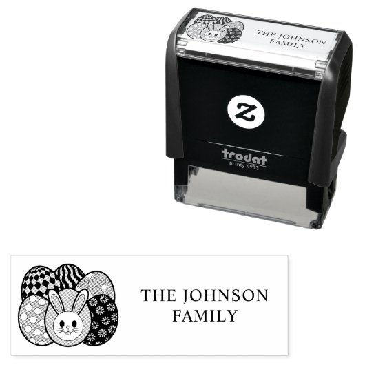 Personalized Easter Bunny Family Return Stamp セルフインキングスタンプ (インサイチュ)