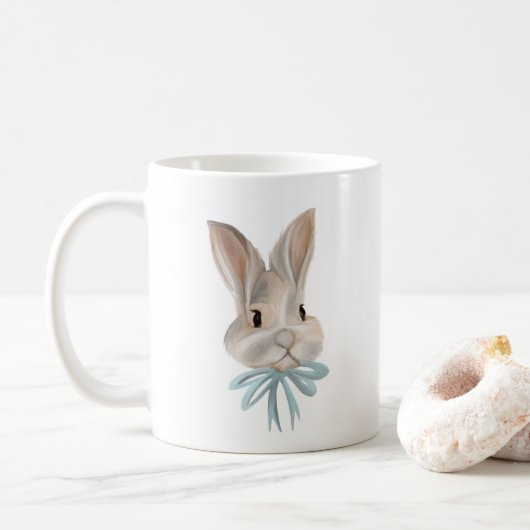 Personalized Easter Bunny Mug コーヒーマグカップ (ドーナツ)
