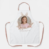 Personalized Easter Bunny Photo Apron for Kids エプロン (正面)