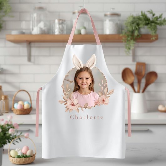 Personalized Easter Bunny Photo Apron for Kids エプロン