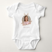 Personalized Easter Bunny Photo Baby Bodysuit ベビーボディスーツ (正面)