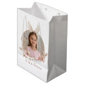 Personalized Easter Bunny Photo Gift Bag ミディアムペーパーバッグ (正面アングル)